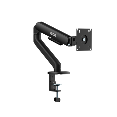 MSI - MAG MT101G Single Monitor Arm – Adjustable Desk Mount, VESA Compatible, 17–32in, 22 lbs Capacity, Clamp & Grommet - Matte Black