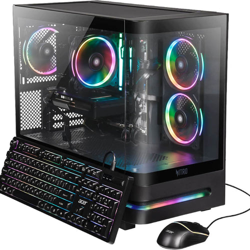 Acer - Nitro 65 Gaming Desktop - AMD Ryzen 7 8700F 2024 - NVIDIA GeForce RTX 5060 - 16GB DDR5 Memory – 1TB Storage - Black
