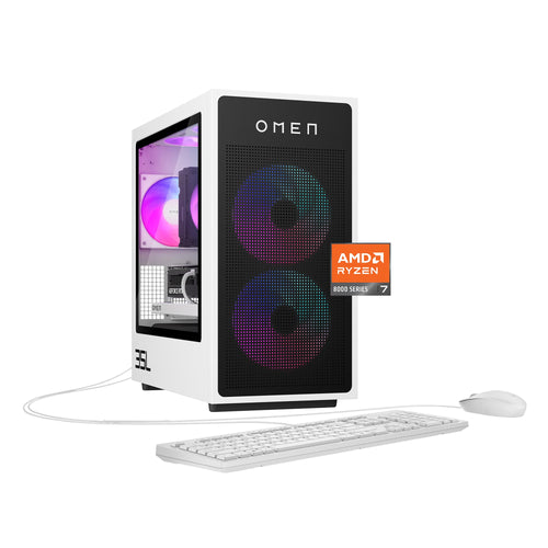 HP OMEN - 35L Gaming Desktop - AMD Ryzen 7 8700F 2024 - 16GB DDR5 Memory - NVIDIA GeForce RTX 5060 Ti 16GB GDDR7 - 1TB SSD - Panda Metal