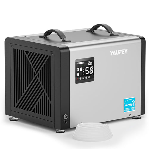 Yaufey - 70 Pints Commercial Dehumidifier up to 5,000 Sq. Ft. with Built-in Pump for Crawl space - Iron