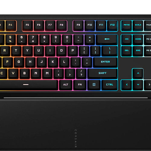 CORSAIR - SKIFF 100 PLUS Gaming Keyboard – 10-Zone RGB – 100% - Rotary Dial - Quiet, Responsive Switches – IP53 - Black