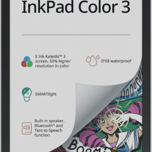 PocketBook - InkPad Color 3 E-Book Reader | 7.8'' Color Screen | Eye-Friendly | Audiobooks & Text-to-Speech | Bluetooth - 2025 - Stormy Sea