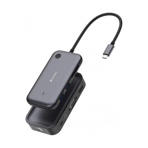 Verbatim - WDA-01 Share My Screen FHD USB-C Wireless Display Adapter with Hub - Gray