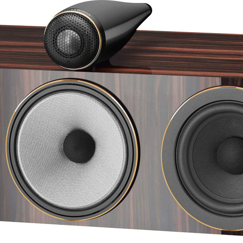 Bowers & Wilkins - HTM71 S3 Signature Center Channel with 1" Tweeter On Top and Two 6.5" Bass Drivers (Each) - Datuk Gloss