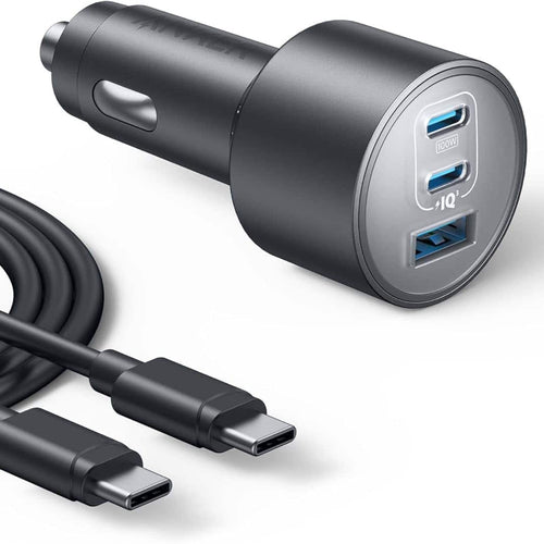 Anker - iPhone 17 USB-C Car Charger, 167.5W Max 3-Port - Gray