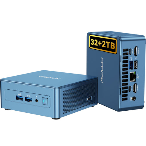 GEEKOM - IT13 Mini PC, 13th Gen Intel i9-13900H, 32GB RAM& 2TB NVMe Gen4*4 SSD, Windows 11 Pro Pre-installed - Blue