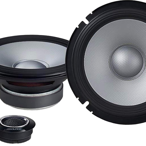 Alpine - S-Series 6.5" Hi-Resolution Component Car Speakers with Glass Fiber Reinforced Cone (Pair) - Black