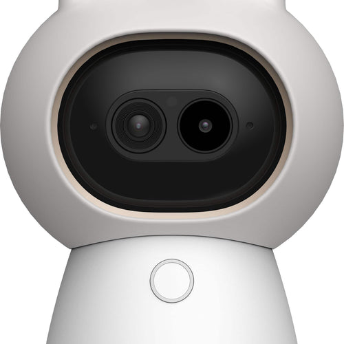 Aqara - 4K Dual-Lens Camera Hub G350, Indoor Camera 9X Zoom, 360° Pan/Tilt, AI Auto-Tracking, Face/Gesture Rec, 512 GB Storage - White