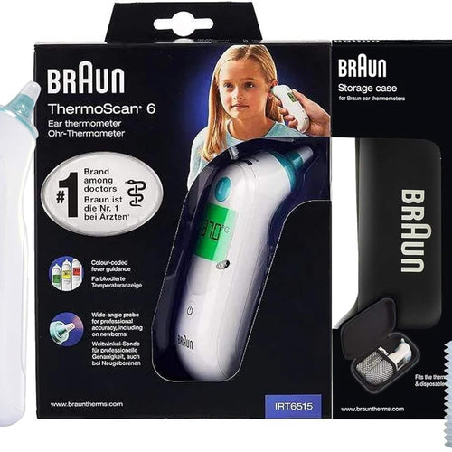 Braun - ThermoScan 6 Digital Ear Thermometer with Color-Coded Display, IRT6515 - White