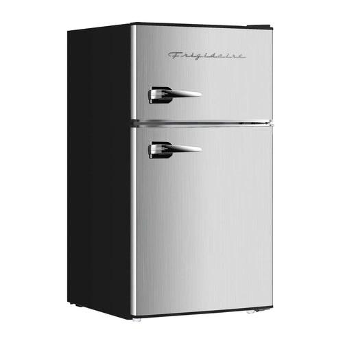 Frigidaire - 3.2-cu Ft. 2-door Retro Compact Refrigerator With Freezer, Efr391-b, Design With Chrome Trim - Platinum