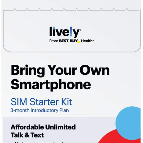 Lively® - Lively SIM/eSIM – 3 Months of Service – Unlimited Data, Unlimited Talk and Text - Gold