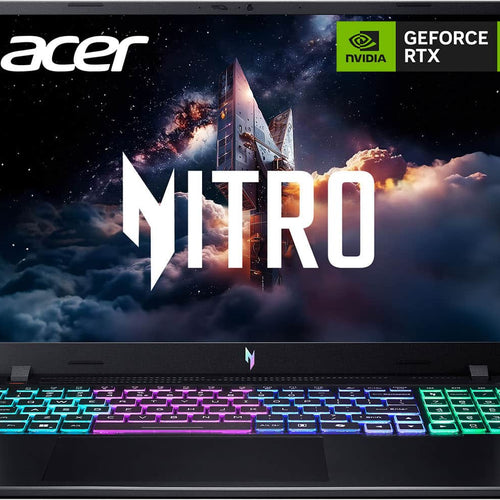 Acer - Nitro V – 16" WUXGA 165Hz Gaming Laptop - Intel Core 7 240H 2024 - NVIDIA GeForce RTX 5060 – 16GB Memory – 512GB Storage - Obsidian Black