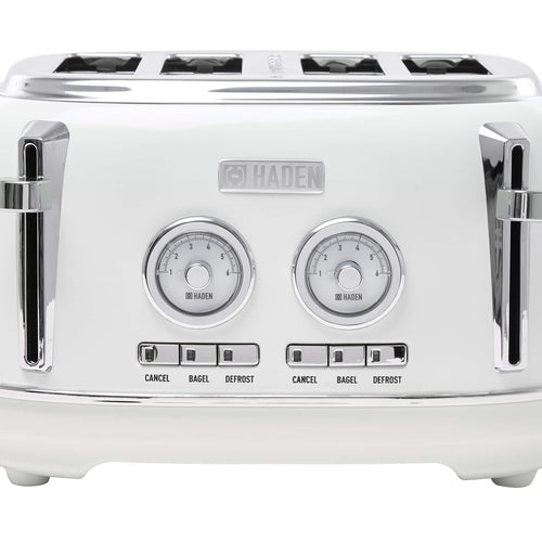 Haden - Dorset 4-Slice Wide Slot Toaster - Ivory and Chrome