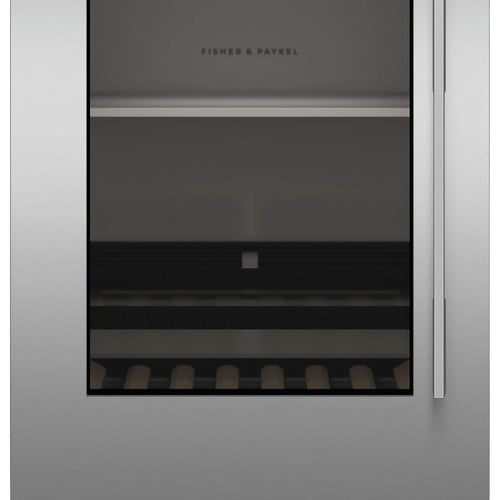 Fisher & Paykel - 24" Integrated Wine Cellar or Beverage Refrigerator Glass Framed Door Panel, Left Hinge - Stainless Steel