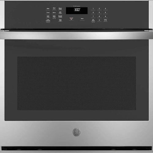 GE - 30" Smart Built-In Single Electric Wall Oven with Self-Clean, Steam Clean, and Heavy-Duty Racks - Stainless Steel