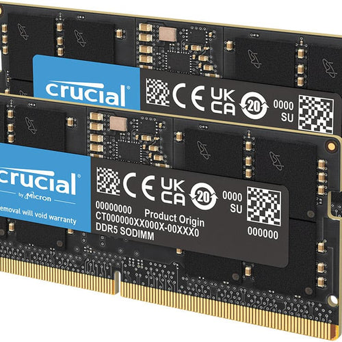 Crucial - 64GB Kit (2x32GB) DDR5 5600MHz C46 SODIMM Laptop Memory - Black