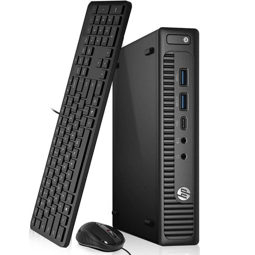 HP - Refurbished Excellent - ProDesk 600 G2 Tiny Desktop Computer PC | Intel i3-6th 3.2GHz | 16GB RAM | 128GB SSD | KB & Mouse | Wi-Fi | Win11 - Black