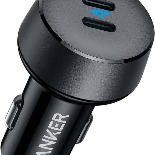 Anker - USB C Car Charger, 40W 2-Port PowerIQ 3.0 Type C Adapter, PowerDrive III Duo with Power Delivery - Black