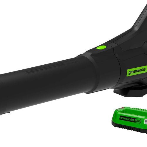 Greenworks - 60V 2.5Ah 610 CFM Blower inludes battery and charger - Green