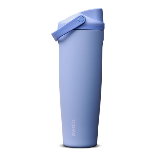 FreeSip Sway 40oz in Out of the Blue, periwinkle blue insulated water bottle with matching blue flip cap and carry loop