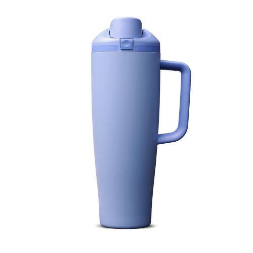 FreeSip Tumbler 40oz Out of the Blue, periwinkle/cornflower blue body with matching lid and handle