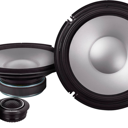 Alpine - S-Series 8" Hi-Resolution Component Car Speakers with Glass Fiber Reinforced Cone (Pair) - Black