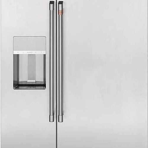 Café - 42 in. Wide 24.5 Cu. Ft. Side-by-Side Built-In Smart Refrigerator with Auto-Fill Dispenser - Stainless Steel