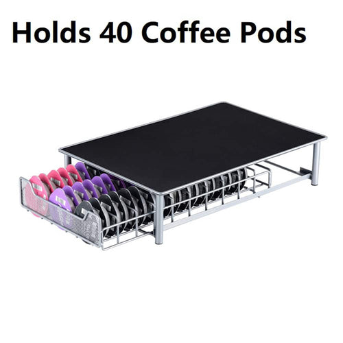 SIMPLYKLEEN - Coffee Capsules Drawer 40 Capsules Organizer Holder Rack Storage Drawer Shelves Coffeeware Accessories