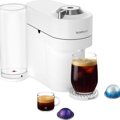 Nespresso - Vertuo Pop+ Deluxe Coffee and Espresso Maker by Breville and Chrome - Full White