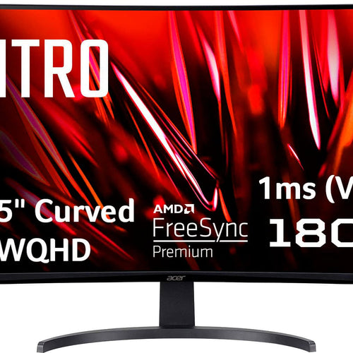 Acer - Nitro Gaming 31.5" Curved WQHD 180Hz 1ms FreeSync Premium Gaming Monitor (DisplayPort, HDMI x2) - Black