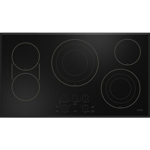 Café - 36 in. Wide 5 Element Smart Electric Built-In Cooktop, Customizable with Power Boil on Tri- and Dual-Ring Elements - Black