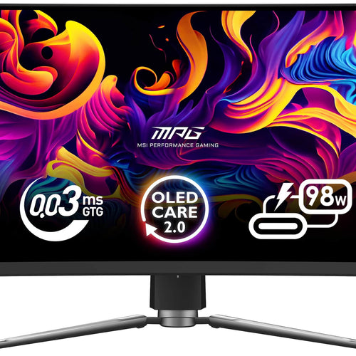 MSI - MPG 491CQPX QD-OLED 49" DQHD Curved G-SYNC/FreeSync Premium Pro Monitor 240Hz 0.03ms TB 400 (Type-C Display HDMI) - Black