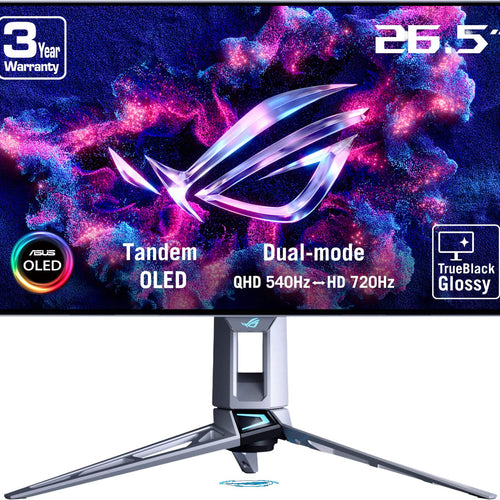 ASUS - ROG Swift 27" Dual Mode (2K 540Hz, HD 720Hz) OLED 0.02ms Gaming Monitor with FreeSync Premium Pro and HDR - Silver