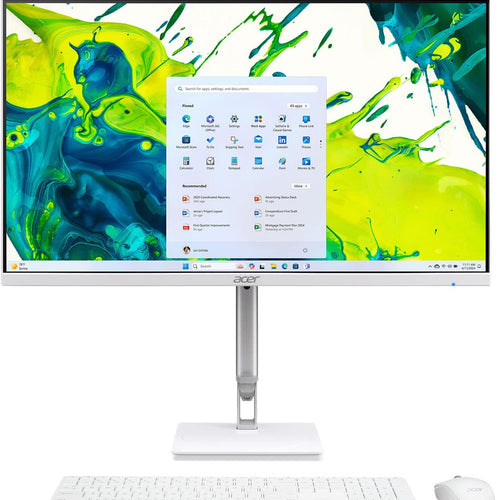 Acer - Aspire C24 AIO Desktop – 23.8” Full HD 144Hz Display 2k- Intel Core Ultra 5 processor 125H 2023 - 16GB - 512GB Storage - White
