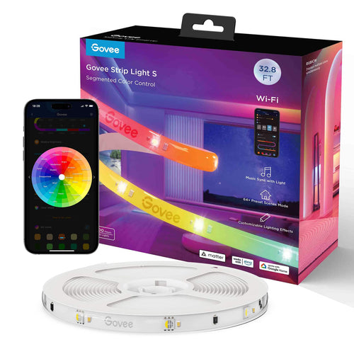 Govee - RGBIC Wi-Fi + Bluetooth LED Strip Lights With Protective Coating with Matter - Multi