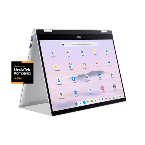 Acer - Chromebook Plus Spin 514 -14" WUXGA Touch Laptop - MediaTek Kompanio Ultra-12GB RAM- 256GB Storage- Wi-Fi 7 Google AI - Platinum Silver