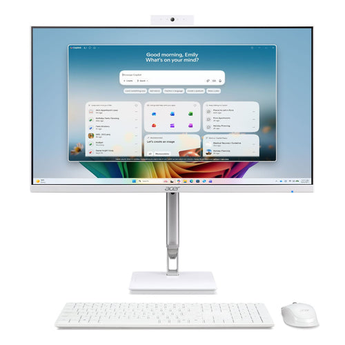 Acer - Aspire C24 AIO Copilot+PC Desktop 2K– 23.8” Full HD Touch - AMD Ryzen AI 400 Series 2026 - 16GB Memory - 512GB Storage - White