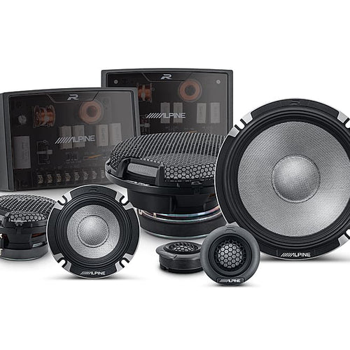 Alpine - R-Series 6.5" 3-Way Hi-Resolution Component Pro Car Speakers with Glass Fiber Reinforced Cone (Pair) - Black