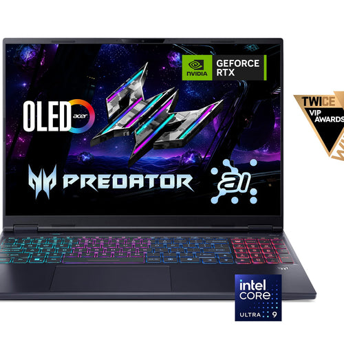 Acer - Predator Helios Neo 16S AI Gaming Laptop - 16" OLED 240Hz - Intel Core Ultra 9 - NVIDIA GeForce RTX 5070Ti – 32GB – 1TB - Obsidian Black