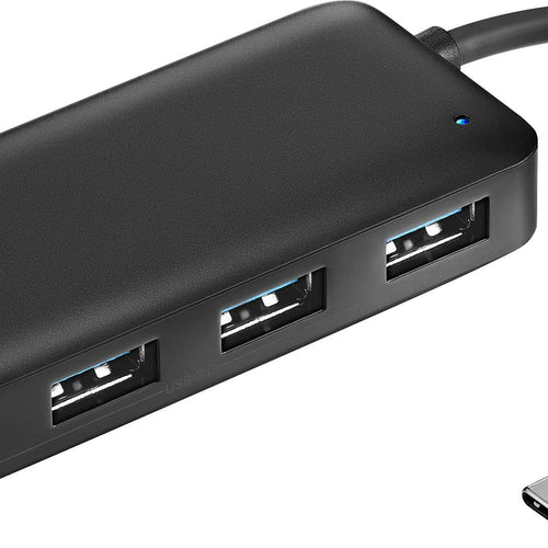 Insignia™ - 4-Port USB Hub with USB-C Connection - Black