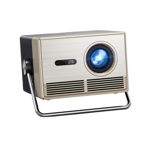 Happrun - 4000 ANSI Lumens Outdoor Smart Projector with Google TV 4K Decoding Auto Focus Dolby Audio Wi-Fi and Bluetooth - Gold