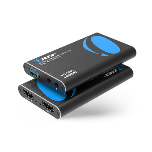Orei - 4K HDMI to USB 3.0 Video Capture Card (Loop, Mic, Headphones) (VC-1080) - Black