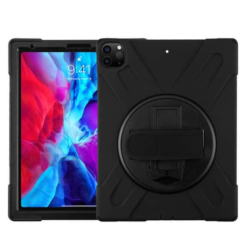 Mybat - Rotatable Stand Protector Cover with Wristband for Apple iPad Pro 12.9 (2018) / (2020) / (2021) / (2022) - Black