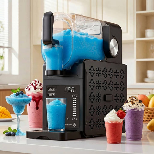 CloudRest Pro - 84 oz Commercial Slushie Machine 5 presets Frozen Drink Maker Digital Temp Control Quiet Operation&Self-Cleaning - Black