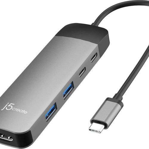 j5create - USB-C 6-in-1 4K Multi-Port Hub - Space Gray