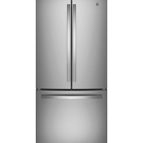 GE - 33 in. Wide 24.7 Cu. Ft. French Door Refrigerator with Internal Water Dispenser - Stainless Steel