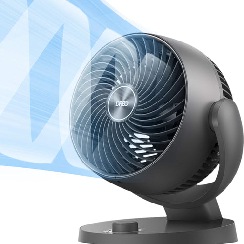 DREO - 70ft Powerful Airflow, 28db Quiet Table Air Circulator Fans for Whole Room, 120° Adjustable Tilt, 3 Speeds, CF409 - Gray