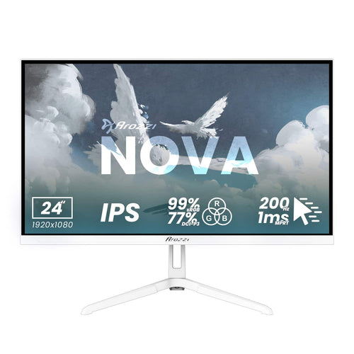 Arozzi - – Nova 24" IPS Full HD 200Hz Gaming Monitor – - White
